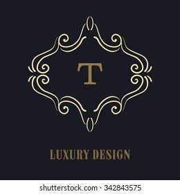 trendy or old-fashioned frame and luxury letterhead for tavern hostel store or business identity elegant fashionable calligraphic design elements vector image template line classical royal nails finge