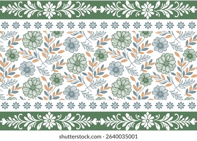 Trendy one line flower pattern. Seamless repeat of abstract florals for use in fabric prints and fashionable product packaging.

