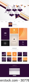 Trendy One page website design template. Vector
