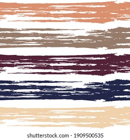 Trendy. Orange and red paintbrush lines horizontal seamless texture for background. Hand drown paint strokes graffiti. For wallpaper.