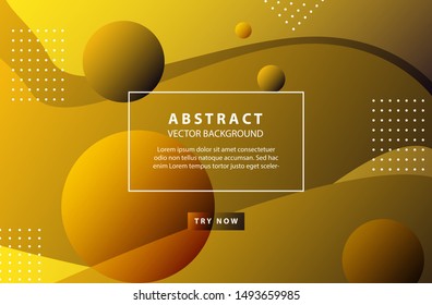 Trendy orange and yellow geometric background.Fluid shape illustration. Eps10 vector.