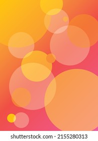 Trendy orange yellow gradient circle overlapping poster vector background