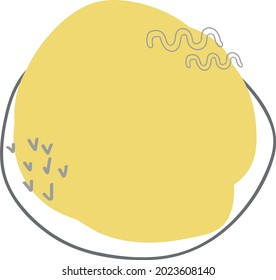 Trendy organic shapes pattern with spots in boho style. Contemporary abstract art of forms. Neutral pastel yellows and grays. Logo, branding, icons for social networks