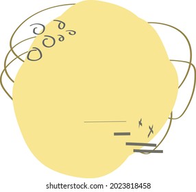 Trendy organic shapes pattern with spots in boho style. Contemporary abstract art of forms. Neutral pastel yellows and grays. Logo, branding, icons for social networks