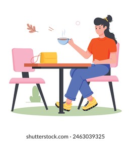 Actividades al aire libre de moda Ilustraciones planas 