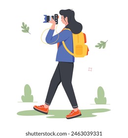 Trendige Outdoor-Aktivitäten Flache Illustrationen 