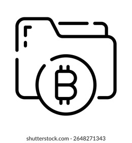 Um ícone de estrutura de tópicos da moda de arquivo de pasta bitcoin