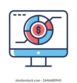 Trendy outline icon of modern online finance