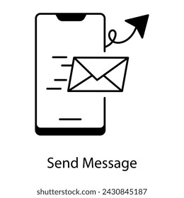 Trendy outline icon of send message
