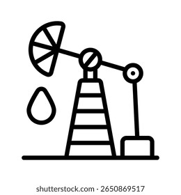 Um ícone da moda mostrando a extração de recursos da plataforma de petróleo
