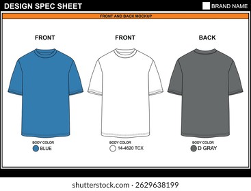 TRENDY OVERSIZE T SHIRT CAD EDITABLE FLAT TECHKNICAL FASHION SKETCH VECTOR MOCKUP