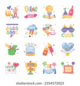 Trendy Pack of Alphabets Flat Stickers 

