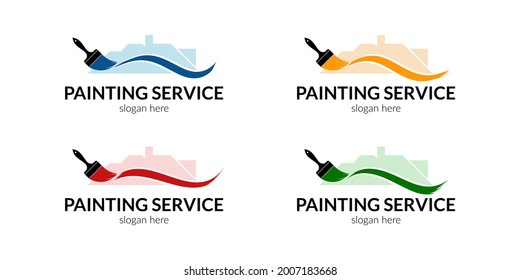 Logotipo de empresa de pintura de casa Royalty Free SVG Vector and Clip Art