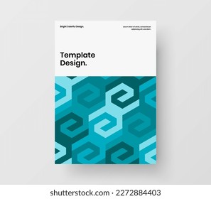 Trendy pamphlet A4 design vector illustration. Fresh mosaic shapes postcard layout.