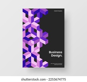 Trendy pamphlet design vector template. Creative mosaic shapes flyer illustration.