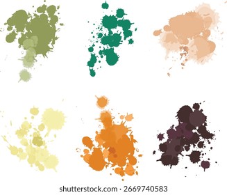 Colores Pantone de moda 2025 en estilo salpicadura de pincel de Vector. Ilustración vectorial abstracta moderna con paleta de colores de moda, perfecta para el Diseño gráfico, la marca, los carteles y el arte digital.