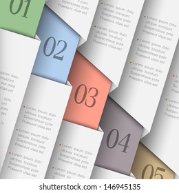 Trendy paper numbered banners. Vector design template  