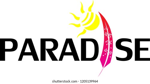 Trendy paradise initial. vector and logo design