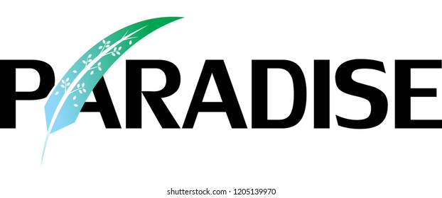 Trendy paradise initial. vector and logo design