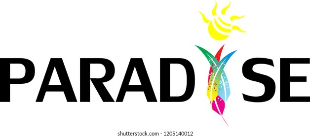 Trendy paradise initial. vector and logo design