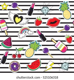 trendy patches pop art pattern