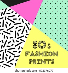 Trendy pattern in 80s style for your decoration, can be used as banner, frame, as throw pillows or phone cases design etc