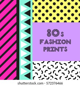 Trendy pattern in 80s style for your decoration, can be used as banner, frame, as throw pillows or phone cases design etc