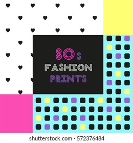 Trendy pattern in 80s style for your decoration, can be used as banner, frame, as throw pillows or phone cases design etc