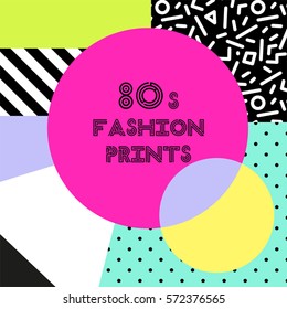 Trendy pattern in 80s style for your decoration, can be used as banner, frame, as throw pillows or phone cases design etc