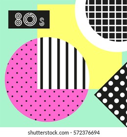 Trendy pattern in 80s style for your decoration, can be used as banner, frame, as throw pillows or phone cases design etc