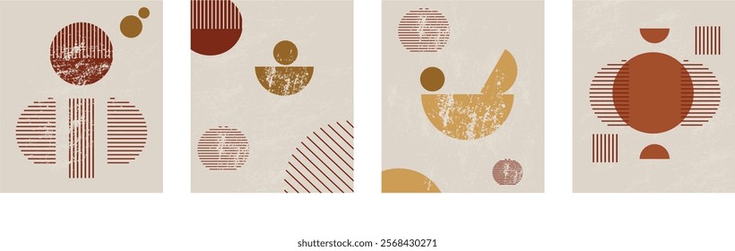 Trendy pattern abstract creative geometric Design artistic hand painted composition. Vector posters for wall frame in 