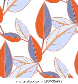 Trendy pattern with colorful flowers and leaves, great design for any purposes.Floral seamless pattern. Fabric print texture.