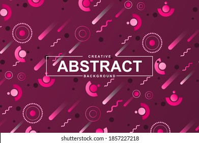 Diseño de patrones a la moda con formas geométricas al estilo memphis. Colorido fondo creativo para la página de inicio, banner o fondo de pantalla. Composición mínima, ornamento simple con vectores de cabecera Ilustración.