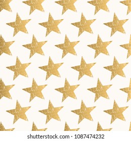 Trendy pattern with golden stars. Vector. Isolated.