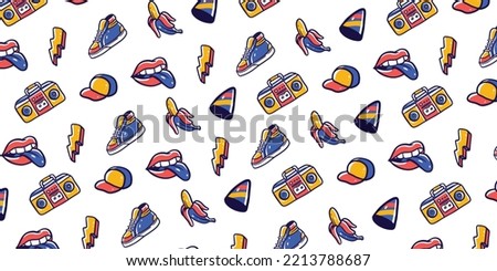 Trendy pattern Illustration background design. Retro 80s design element