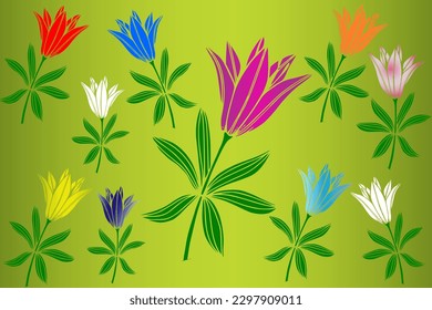 Trendy pattern made of beautiful wood lily flowers, spring and summer background