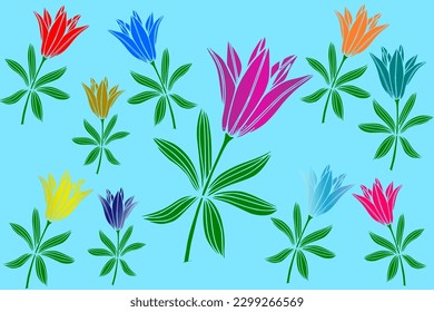 Trendy pattern made of beautiful wood lily flowers, spring and summer background