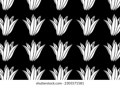Patrón moderno hecho de hermosas flores de lirio de madera, fondo primavera y verano