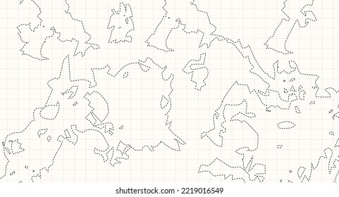 Trendy pattern with a map of the world. Minimal topographic line contour map. Modern texture decoration element. Vector