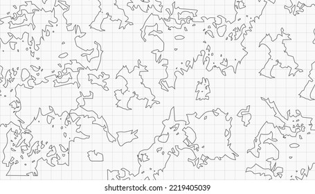 Patrón de moda con un mapa del mundo. Elemento de decoración de textura moderna. Mínimo mapa de contorno de línea topográfica.