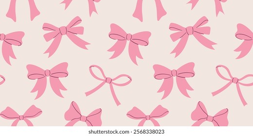 Trendy pattern with pink bows