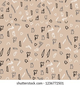 Trendy pattern, textured hand drawn, multicolored spots on craft background. Vector illustration