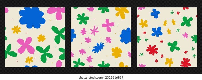 Modalidades de diseño con colores naïf. Fondo de banner sin costura con mareas irregulares. Ilustración vectorial contemporánea. En tonos beige y azul, rosa y verde. 