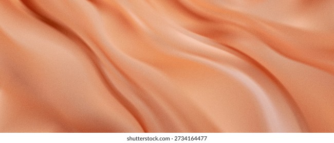 Gradiente de color melocotón de moda. Abstractas fondo de ruido de textura borrosa amarilla. Seda ondulada. Efecto de película granulada. Ilustración vectorial para su Diseño gráfico de primavera, Anuncio, cartel