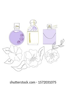 Trendy perfume bottles vector graphics