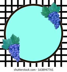 Trendy photo frame. Minimalistic template with realistic fruits. EPS 10