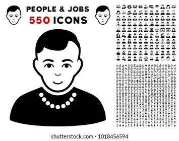 Trendy pictograph with 550 bonus pity and glad people pictures. Vector illustration style is flat black iconic symbols.