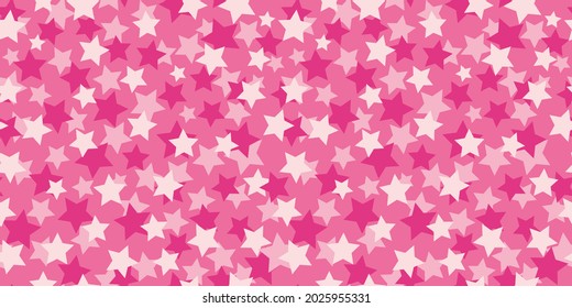 Trendy pink camouflage military pattern with stars. Vector camouflage pattern for clothing design.