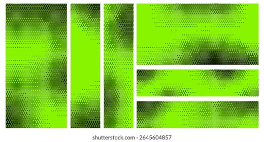 Trendy pixelated bitmap texture. Halftone gradient in Y2K style. Vector pixel template.