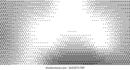 Trendy pixelated bitmap texture. Halftone gradient in Y2K style. Vector pixel template.